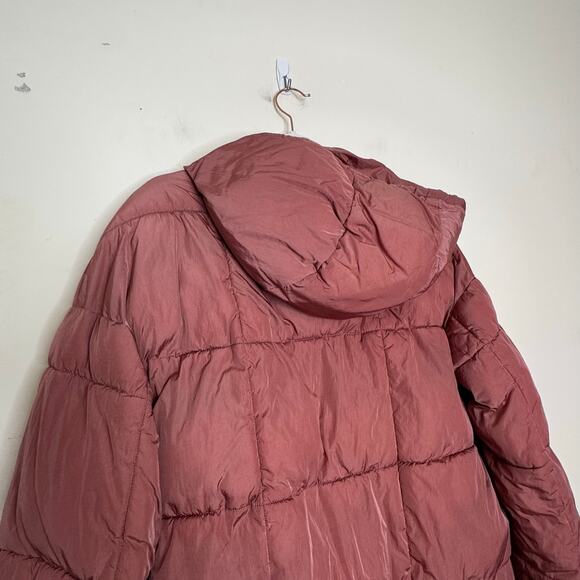 Oof Wear Quilted Puffer Jacket Coat Women’s Size 38 Pink Hooded Full Zip - Picture 8 of 12